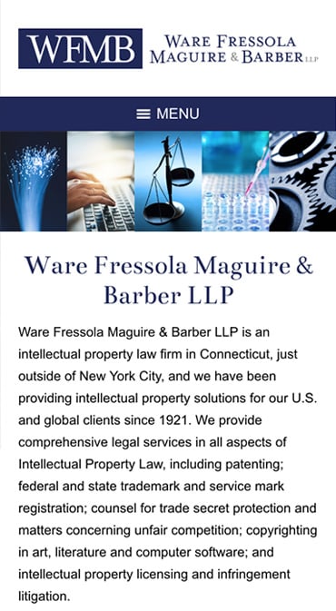 Responsive Mobile Attorney Website for Ware Fressola Maguire & Barber LLP