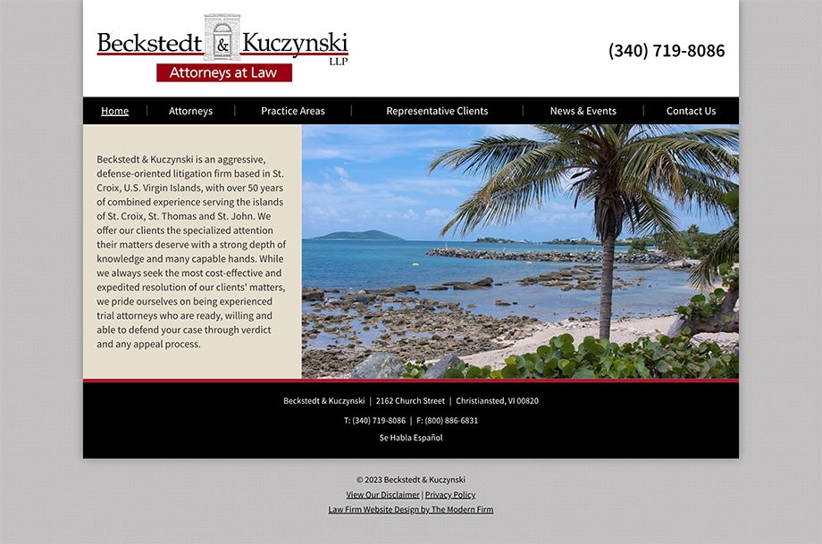 Law Firm Website design for Beckstedt & Kuczynski