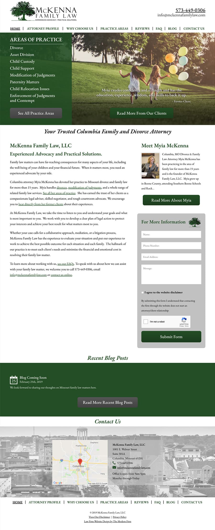 Law Firm Website Design for McKenna Family Law, LLC