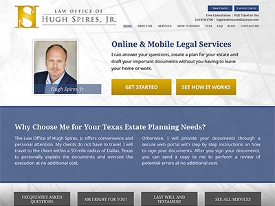 Law Firm Website design for Law Office of Hugh Spires…