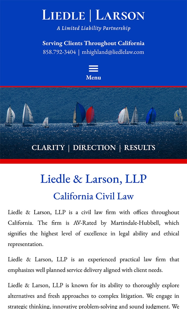 Mobile Friendly Law Firm Webiste for Liedle & Larson, LLP