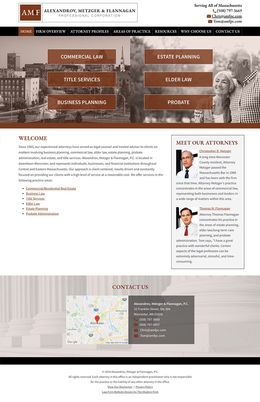 Law Firm Website Design for Alexandrov, Metzger & Flannagan