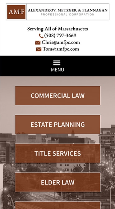 Responsive Mobile Attorney Website for Alexandrov, Metzger & Flannagan