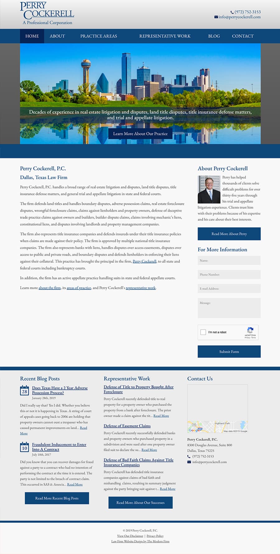 Law Firm Website Design for Perry Cockerell, P.C.