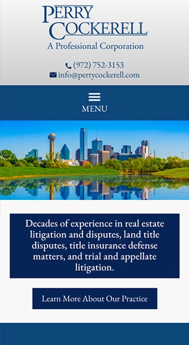 Responsive Mobile Attorney Website for Perry Cockerell, P.C.