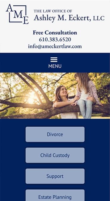 Responsive Mobile Attorney Website for The Law Office of Ashley M. Eckert, LLC