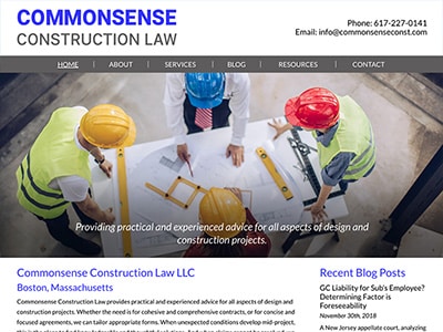 Law Firm Website design for Commonsense Construction…