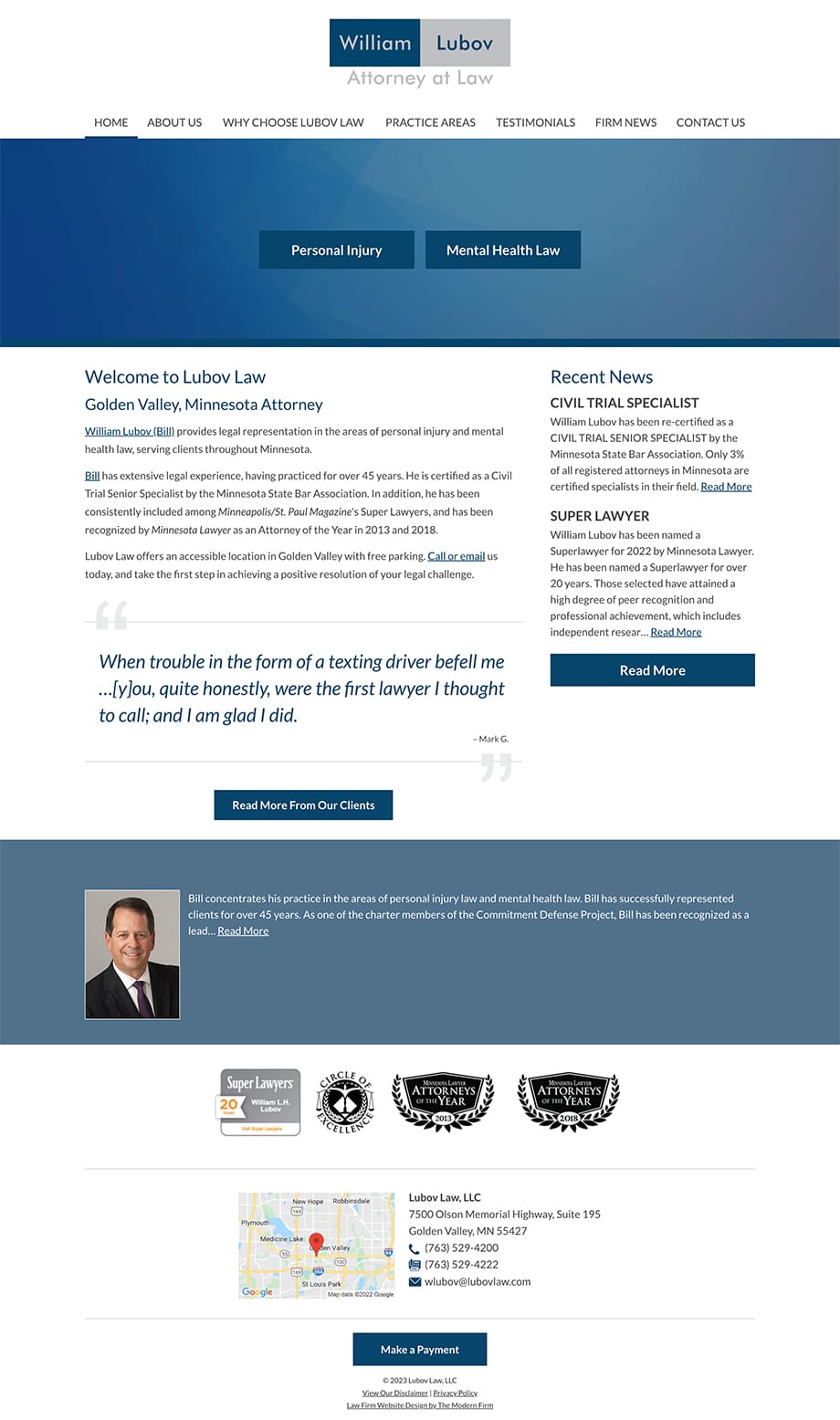 Law Firm Website Design for Lubov Law, LLC