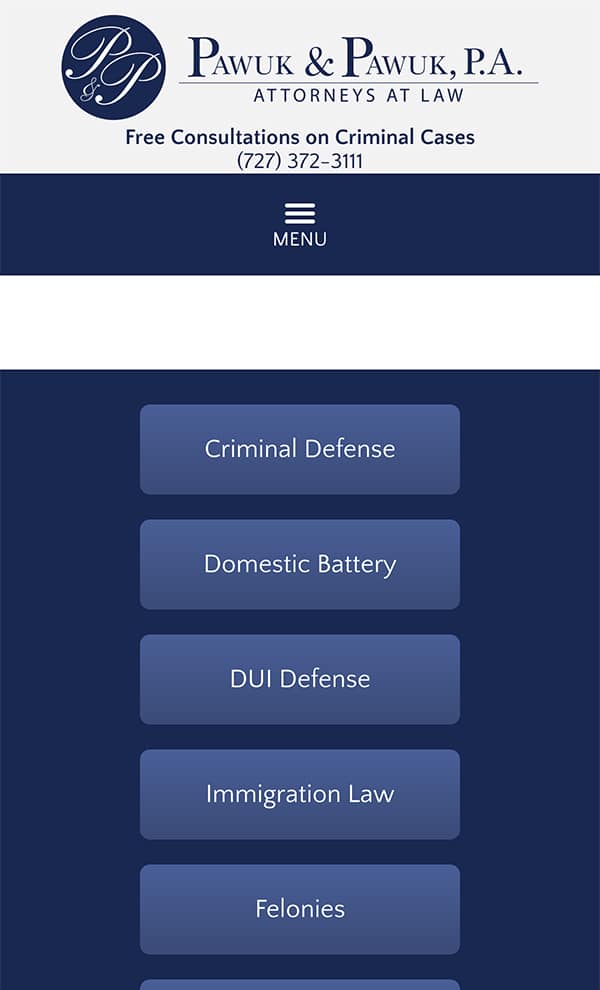 Mobile Friendly Law Firm Webiste for Law Offices of Pawuk & Pawuk