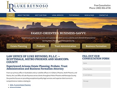 Law Firm Website design for Law Office of Luke Reynos…