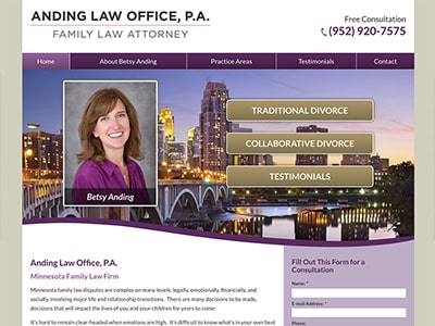 Law Firm Website design for Anding Law Office, P.A.