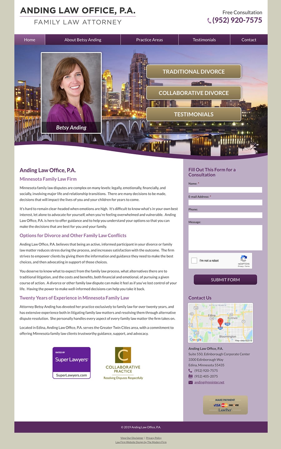 Law Firm Website Design for Anding Law Office, P.A.