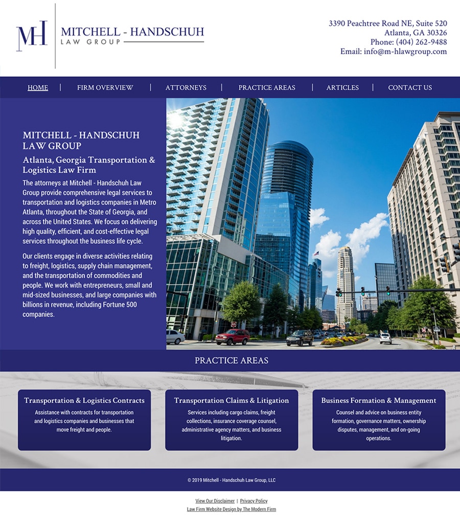 Law Firm Website Design for Mitchell - Handschuh Law Group, LLC