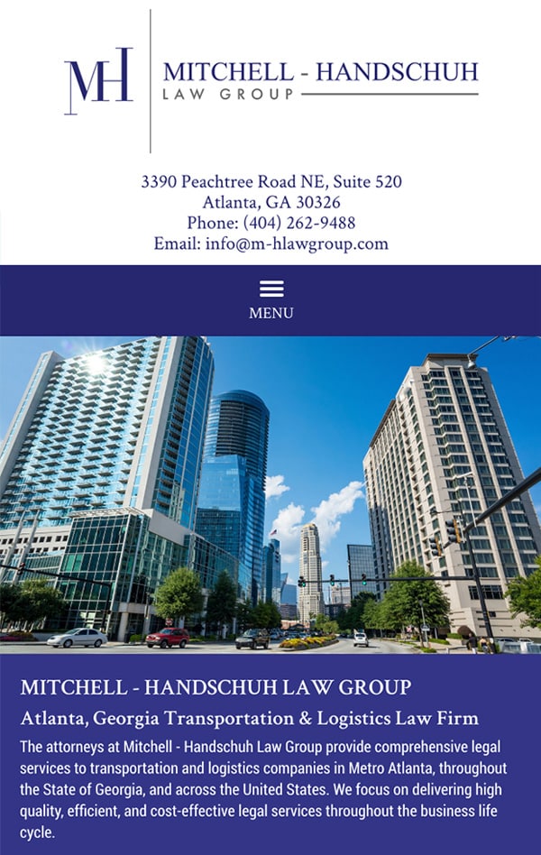 Mobile Friendly Law Firm Webiste for Mitchell - Handschuh Law Group, LLC