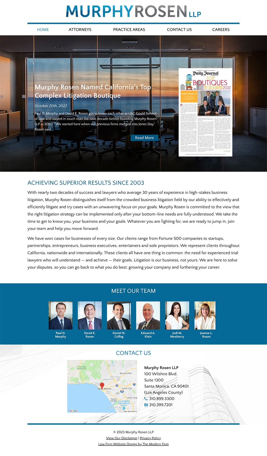 Law Firm Website Design for Murphy Rosen LLP