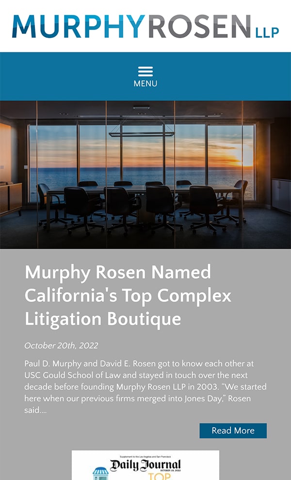 Mobile Friendly Law Firm Webiste for Murphy Rosen LLP