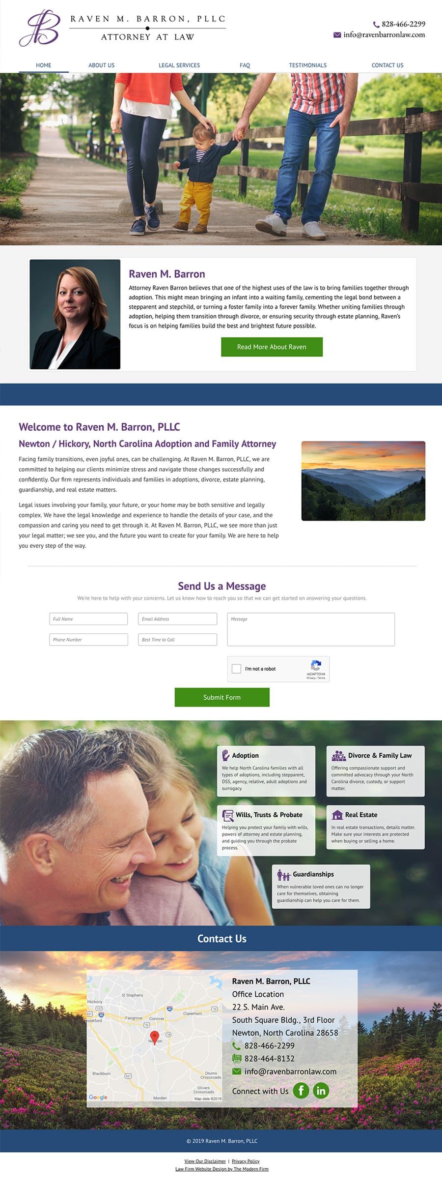 Law Firm Website Design for Raven M. Barron, PLLC