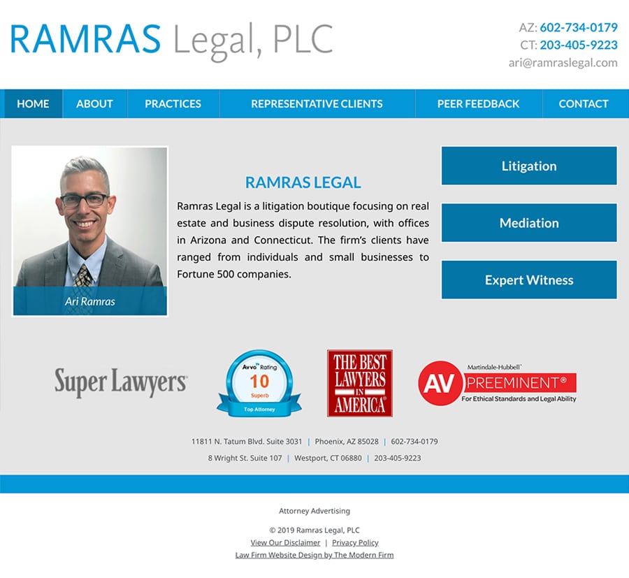 Law Firm Website Design for Ramras Legal, PLC