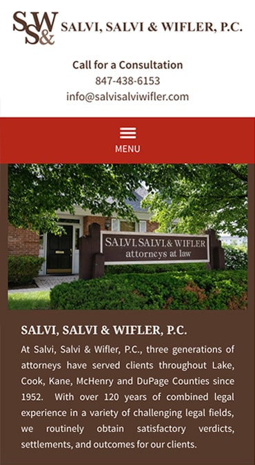 Responsive Mobile Attorney Website for Law Offices of Salvi, Salvi & Wifler, P.C.