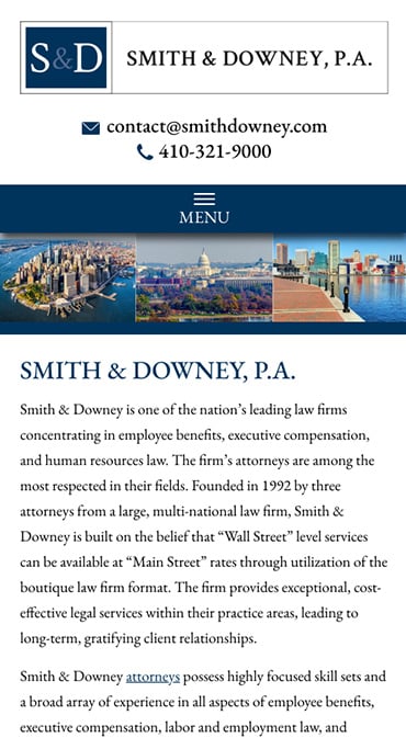 Responsive Mobile Attorney Website for Smith & Downey, P.A.