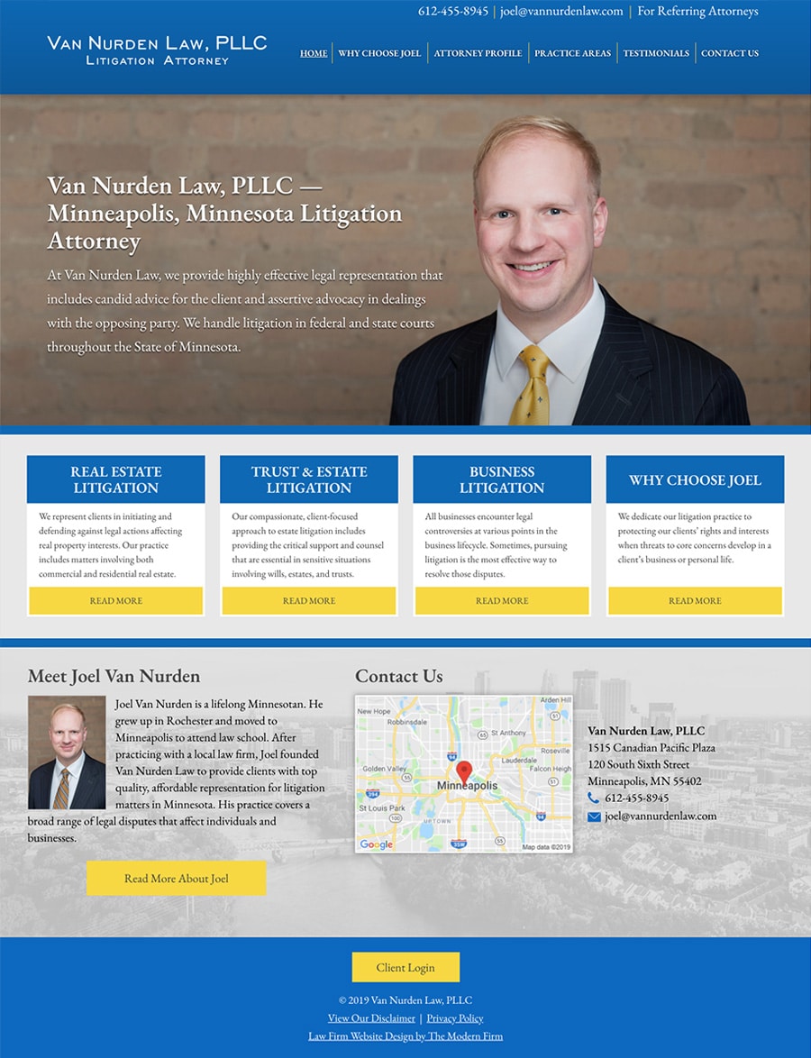 Law Firm Website Design for Van Nurden Law, PLLC