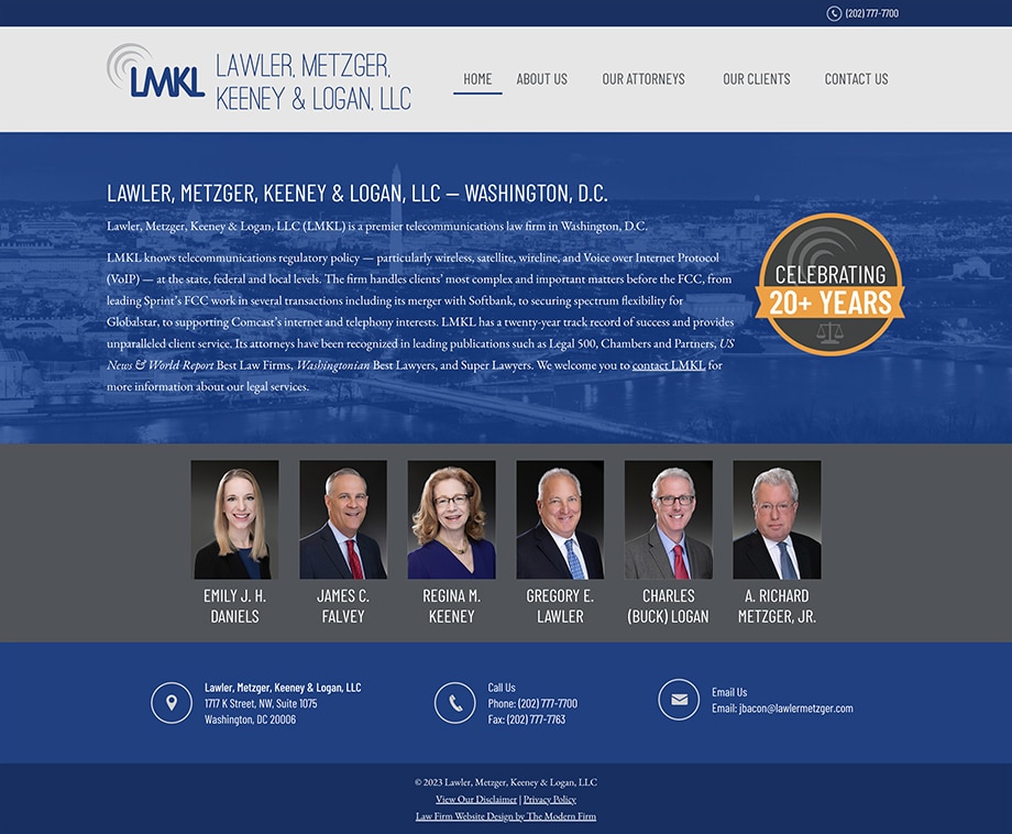 Law Firm Website Design for Lawler, Metzger, Keeney & Logan, LLC