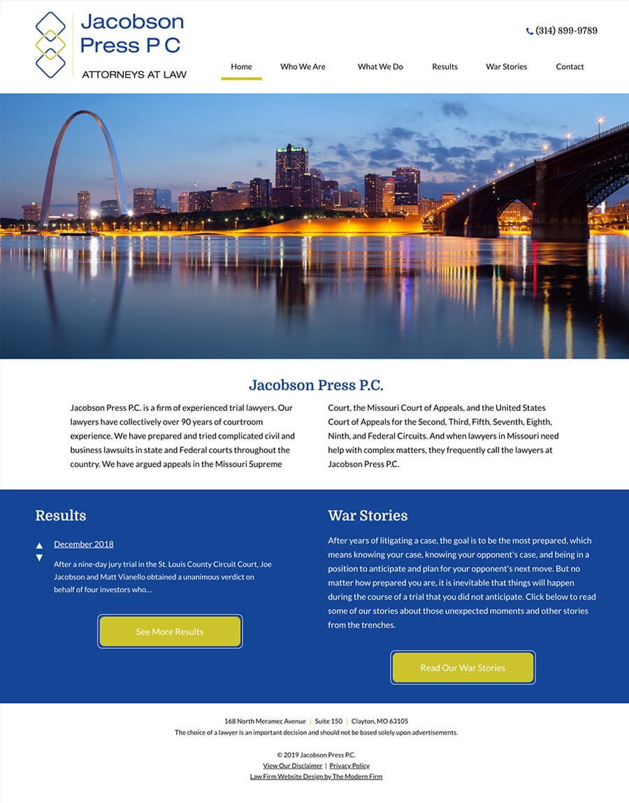 Law Firm Website Design for Jacobson Press P.C.