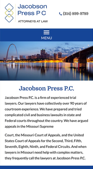 Responsive Mobile Attorney Website for Jacobson Press P.C.