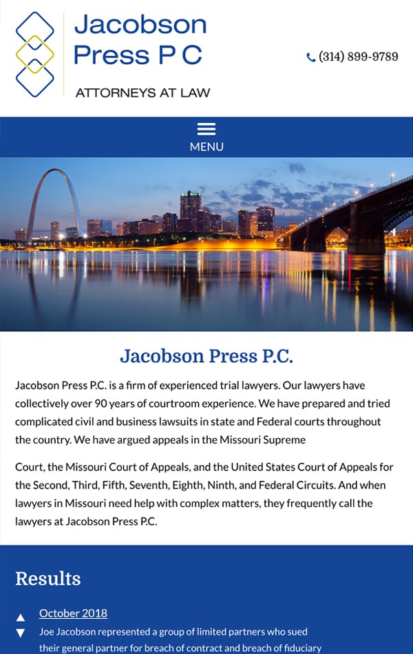 Mobile Friendly Law Firm Webiste for Jacobson Press P.C.