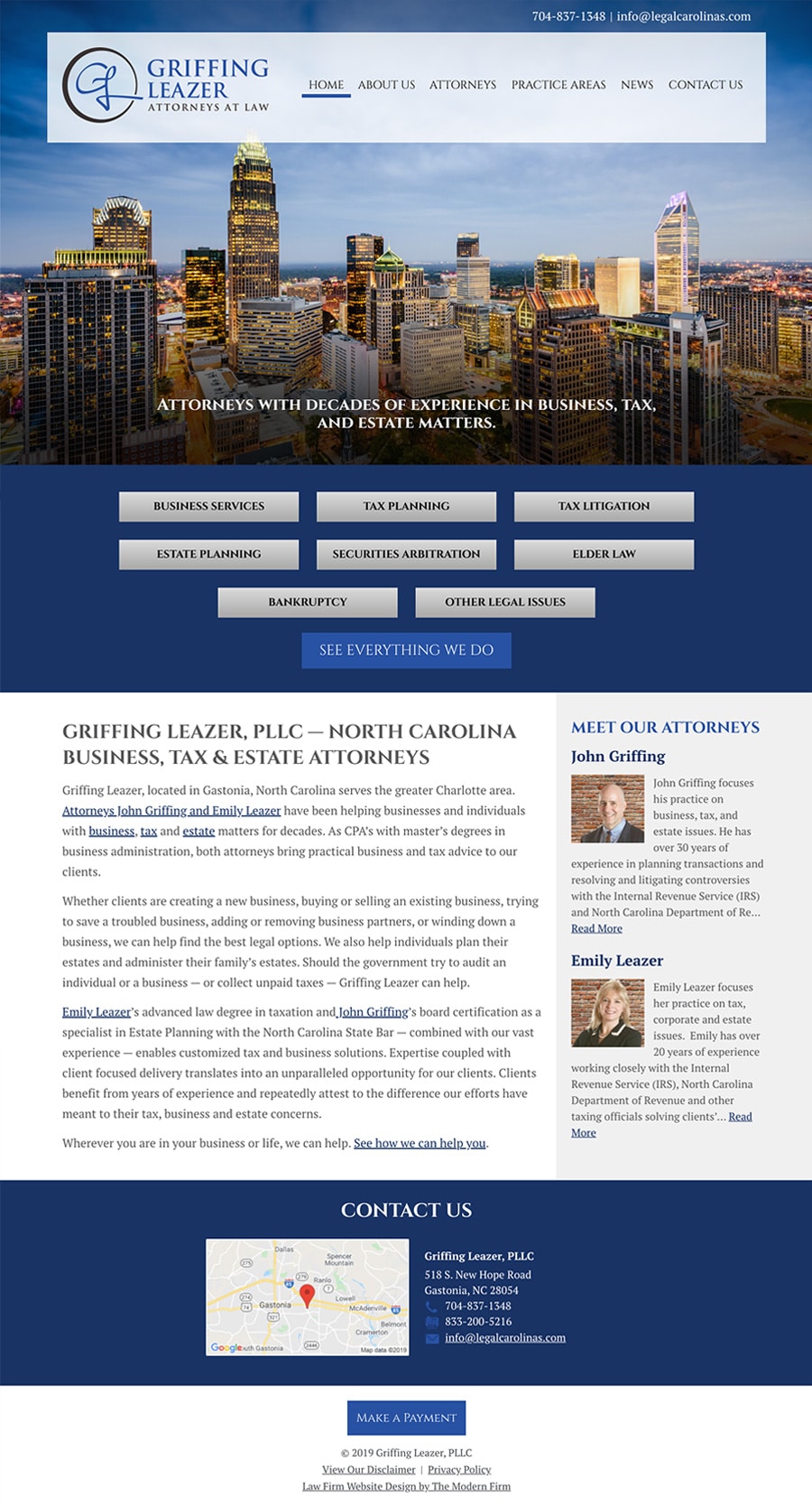 Law Firm Website Design for Griffing Leazer, PLLC