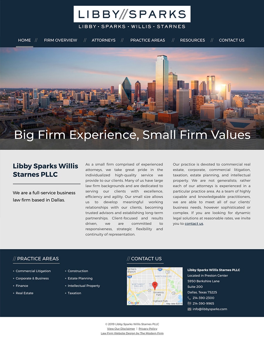 Law Firm Website Design for Libby Sparks Willis Starnes PLLC