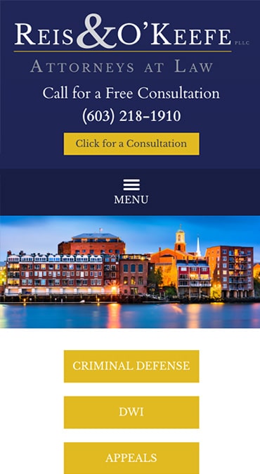 Responsive Mobile Attorney Website for Reis & O'Keefe