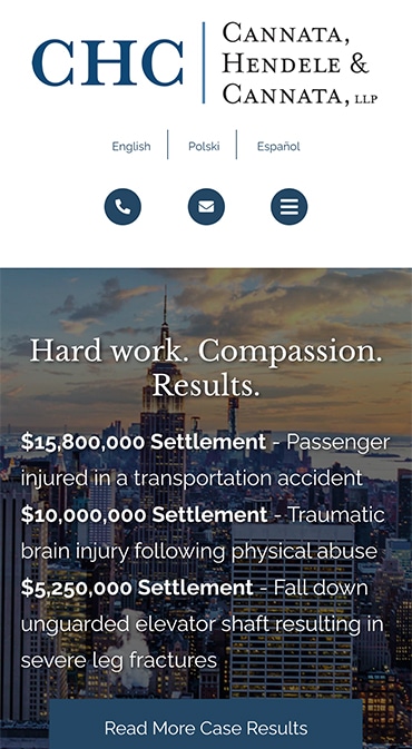 Responsive Mobile Attorney Website for Cannata, Hendele & Cannata, LLP