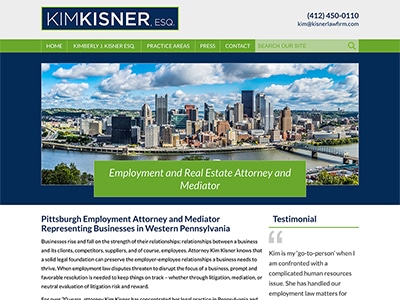 Law Firm Website design for Kisner Law, LLC