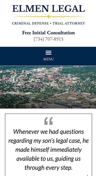 Responsive Mobile Attorney Website for Elmen Legal, PLLC