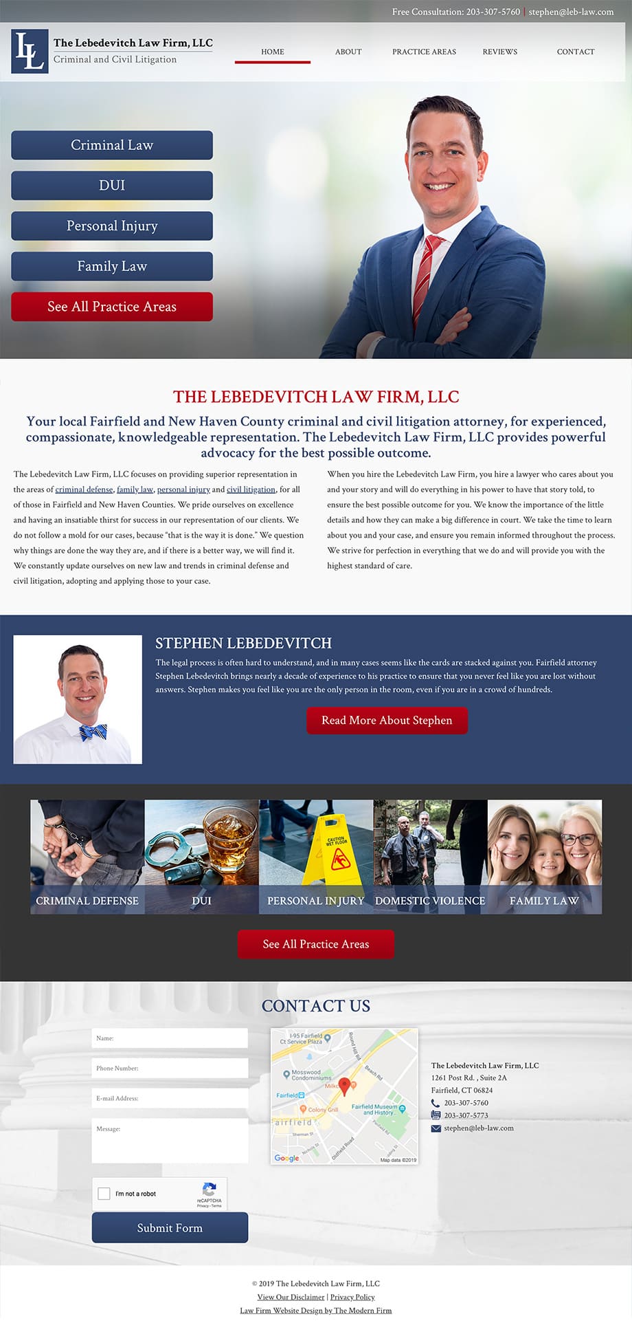 Law Firm Website Design for The Lebedevitch Law Firm, LLC