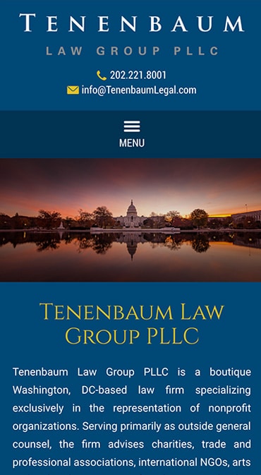 Responsive Mobile Attorney Website for Tenenbaum Law Group PLLC