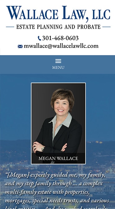 Responsive Mobile Attorney Website for Wallace Law, LLC