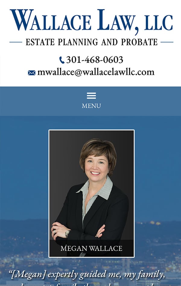 Mobile Friendly Law Firm Webiste for Wallace Law, LLC