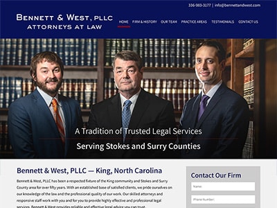 Law Firm Website design for Bennett & West, PLLC