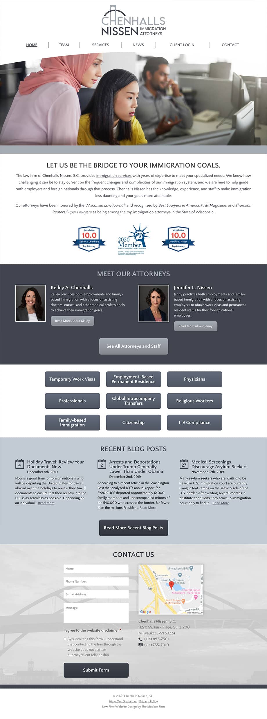 Law Firm Website Design for Chenhalls Nissen, S.C.