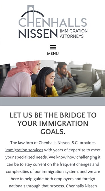 Responsive Mobile Attorney Website for Chenhalls Nissen, S.C.