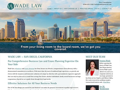 Law Firm Website design for Wade Law