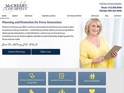 Law Firm Website design for McCreary Law Office, PLLC