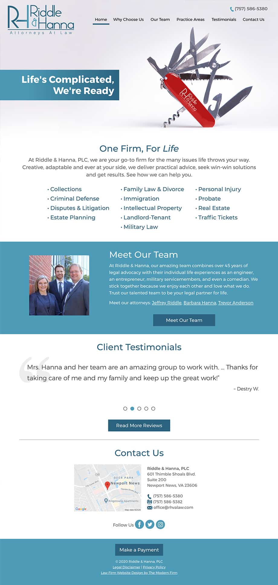 Law Firm Website Design for Riddle & Hanna, PLC