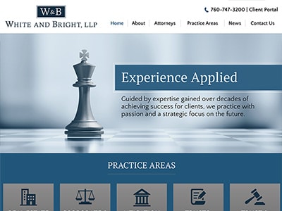 Law Firm Website design for White and Bright, LLP