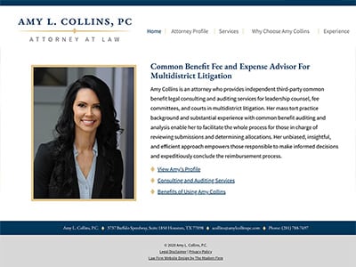 Law Firm Website design for Amy L. Collins, P.C.