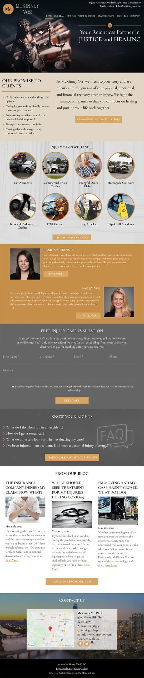 Law Firm Website Design for McKinney Vos PLLC