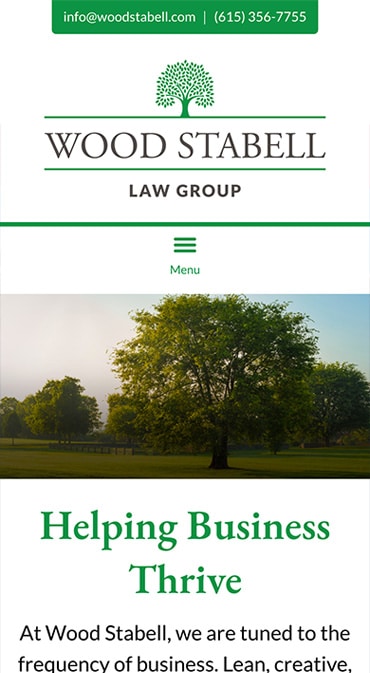 Responsive Mobile Attorney Website for Wood Stabell Law Group, PLLC