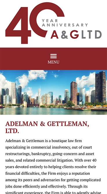 Responsive Mobile Attorney Website for Adelman & Gettleman, Ltd.